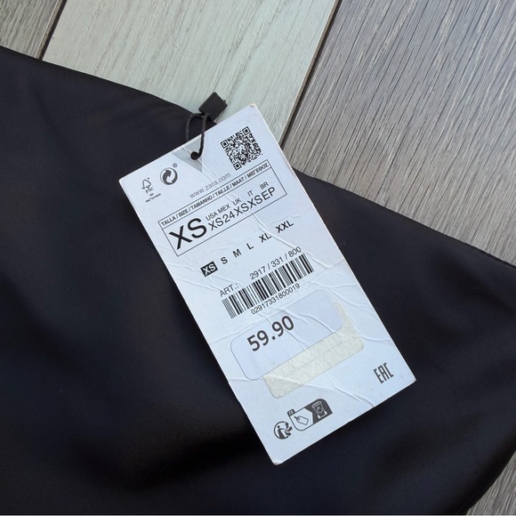 Zara Black Satin Effect Dress - Picture 4 of 13